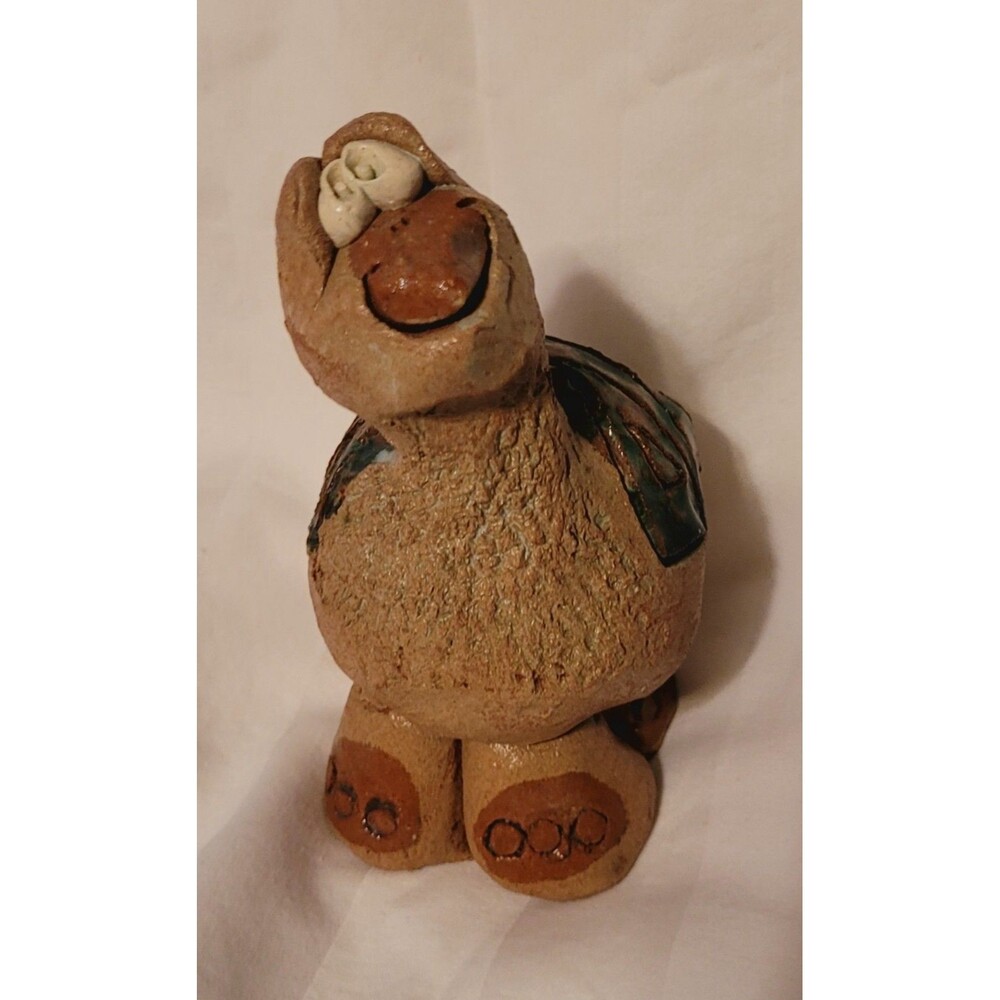 Vtg ( Nancy ) Hicks Red Clay Art Pottery Turtle Figurine